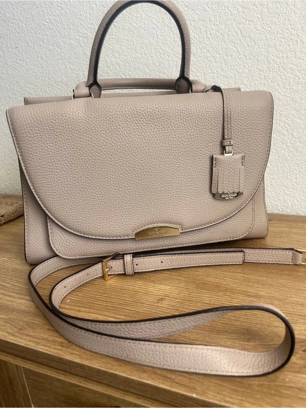 Kate Spade Carolyna Pebbled Leather Satchel WKRU4611 + Dust Bag